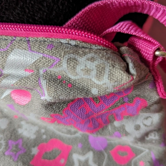 hello kitty purse/ crossbody bag gray pink/magenta purple - Picture 3 of 8